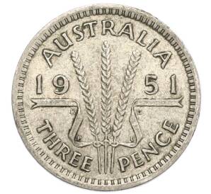 3 пенса 1951 года PL Австралия — Фото №1