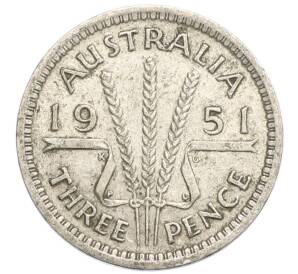 3 пенса 1951 года PL Австралия — Фото №1