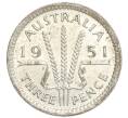 Монета 3 пенса 1951 года PL Австралия (Артикул: M2-79913) — Фото №1