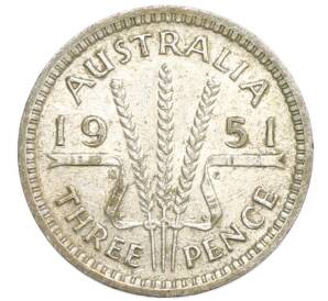3 пенса 1951 года PL Австралия — Фото №1