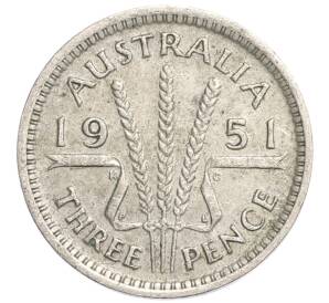 3 пенса 1951 года PL Австралия — Фото №1
