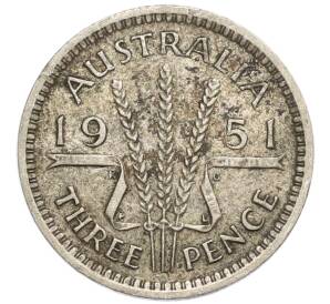 3 пенса 1951 года PL Австралия — Фото №1