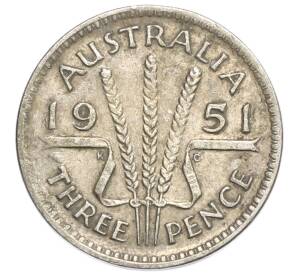 3 пенса 1951 года Австралия — Фото №1