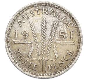3 пенса 1951 года PL Австралия — Фото №1