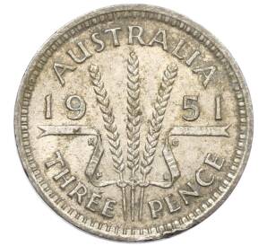 3 пенса 1951 года PL Австралия — Фото №1