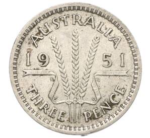 3 пенса 1951 года PL Австралия — Фото №1