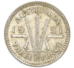 3 пенса 1951 года PL Австралия — Фото №1