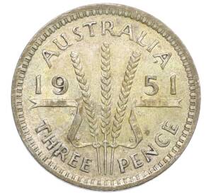 3 пенса 1951 года PL Австралия — Фото №1