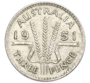 3 пенса 1951 года Австралия — Фото №1
