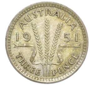 3 пенса 1951 года PL Австралия — Фото №1