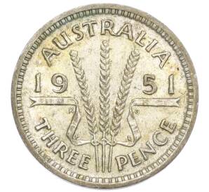 3 пенса 1951 года PL Австралия — Фото №1
