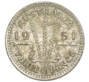 3 пенса 1951 года PL Австралия — Фото №1
