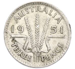 3 пенса 1951 года Австралия — Фото №1