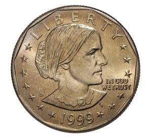 1 доллар 1999 года D США «Сьюзен Энтони» — Фото №1