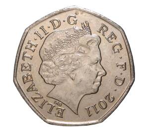 50 пенсов 2011 года XXX летние Великобритания «Олимпийские Игры в Лондоне — Хоккей на траве» — Фото №2