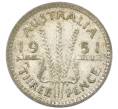 Монета 3 пенса 1951 года PL Австралия (Артикул: M2-80318) — Фото №1