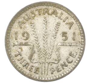 3 пенса 1951 года PL Австралия — Фото №1