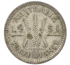 3 пенса 1951 года PL Австралия — Фото №1