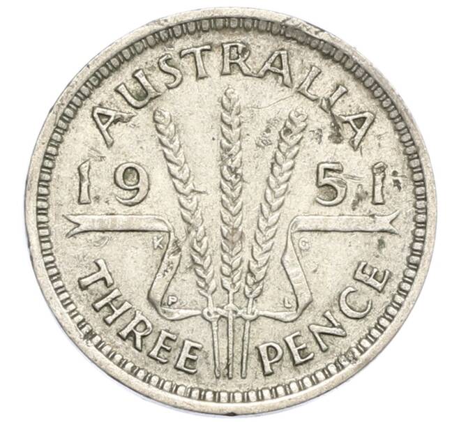 Монета 3 пенса 1951 года PL Австралия (Артикул: M2-80392) — Фото №1