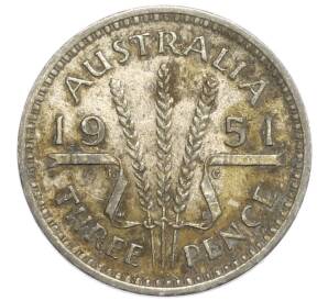 3 пенса 1951 года PL Австралия — Фото №1