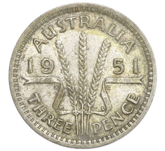 Монета 3 пенса 1951 года PL Австралия (Артикул: M2-80394) — Фото №1