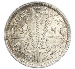 3 пенса 1951 года PL Австралия — Фото №1