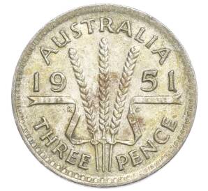 3 пенса 1951 года Австралия — Фото №1