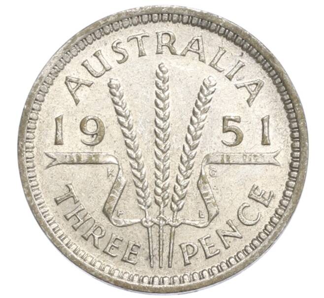 Монета 3 пенса 1951 года PL Австралия (Артикул: M2-80405) — Фото №1