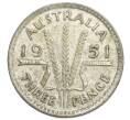 Монета 3 пенса 1951 года Австралия (Артикул: M2-80407) — Фото №1