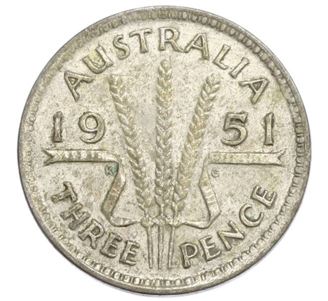 Монета 3 пенса 1951 года Австралия (Артикул: M2-80407) — Фото №1