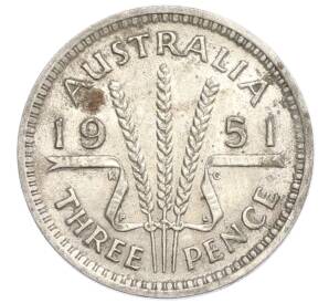 3 пенса 1951 года PL Австралия — Фото №1