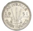 Монета 3 пенса 1951 года PL Австралия (Артикул: M2-80416) — Фото №1
