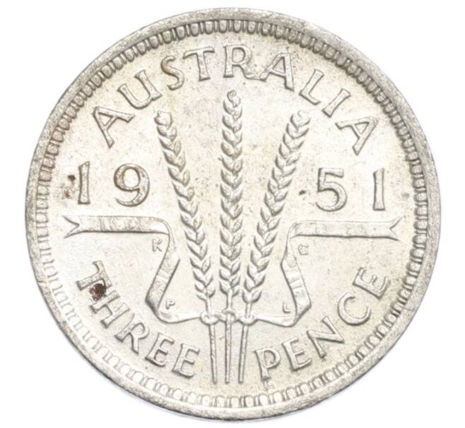 Монета 3 пенса 1951 года PL Австралия (Артикул: M2-80417) — Фото №1