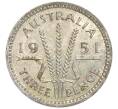 Монета 3 пенса 1951 года PL Австралия (Артикул: M2-80421) — Фото №1