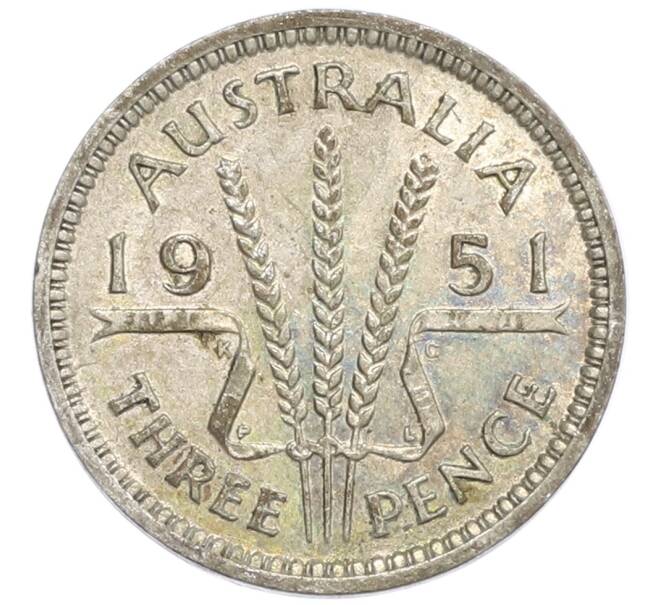 Монета 3 пенса 1951 года PL Австралия (Артикул: M2-80421) — Фото №1