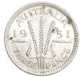 Монета 3 пенса 1951 года PL Австралия (Артикул: M2-80423) — Фото №1