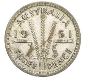 3 пенса 1951 года PL Австралия — Фото №1