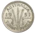 Монета 3 пенса 1951 года PL Австралия (Артикул: M2-80427) — Фото №1