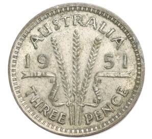 3 пенса 1951 года PL Австралия — Фото №1