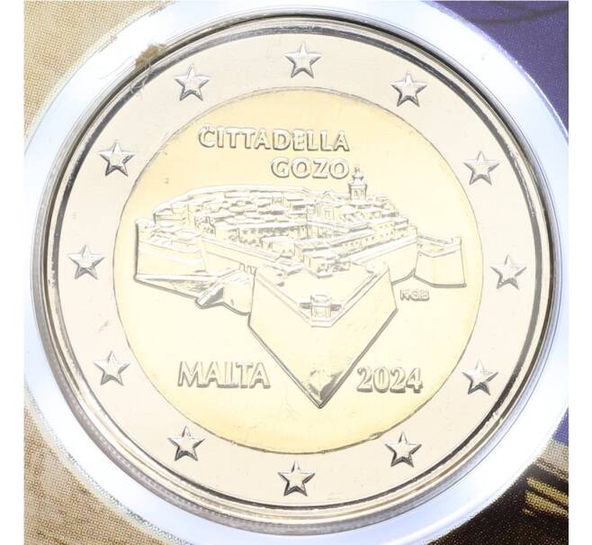 Монета 2 евро 2024 года Мальта «Мальтийские стены — Цитадель Гозо» (в блистере) (Артикул: M2-80582) — Фото №1