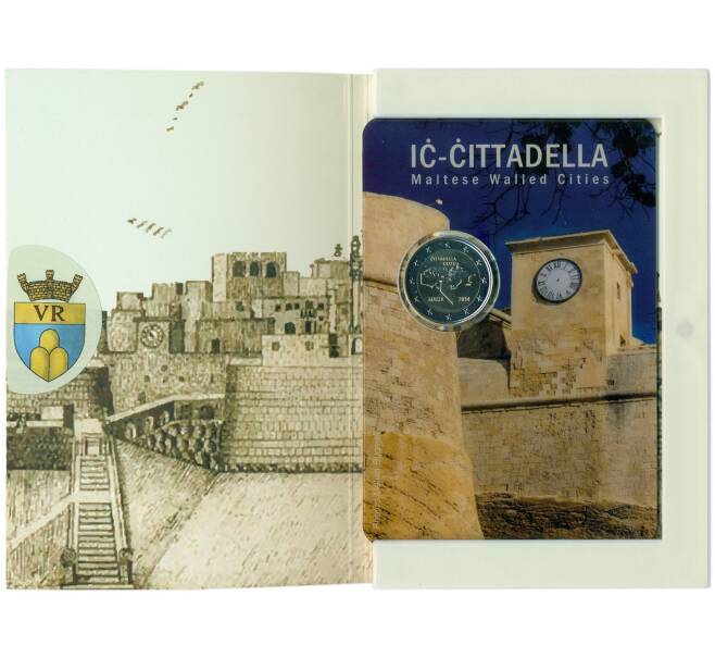 Монета 2 евро 2024 года Мальта «Мальтийские стены — Цитадель Гозо» (в блистере) (Артикул: M2-80582)