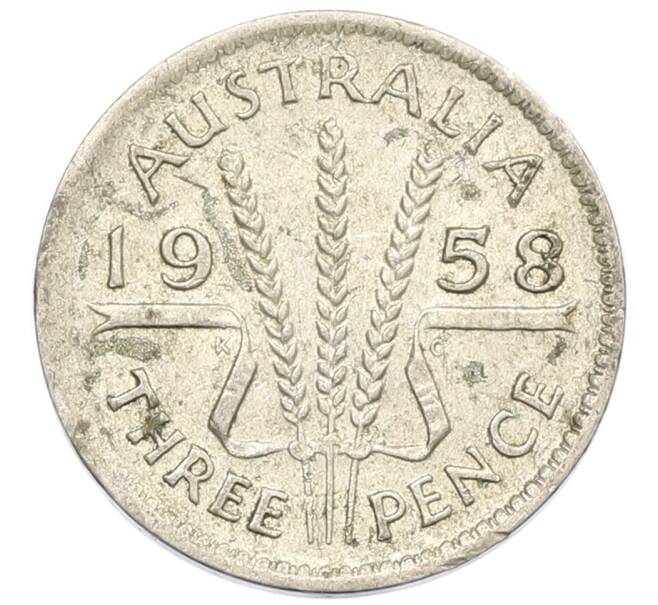 Монета 3 пенса 1958 года Австралия (Артикул: M2-80621) — Фото №1