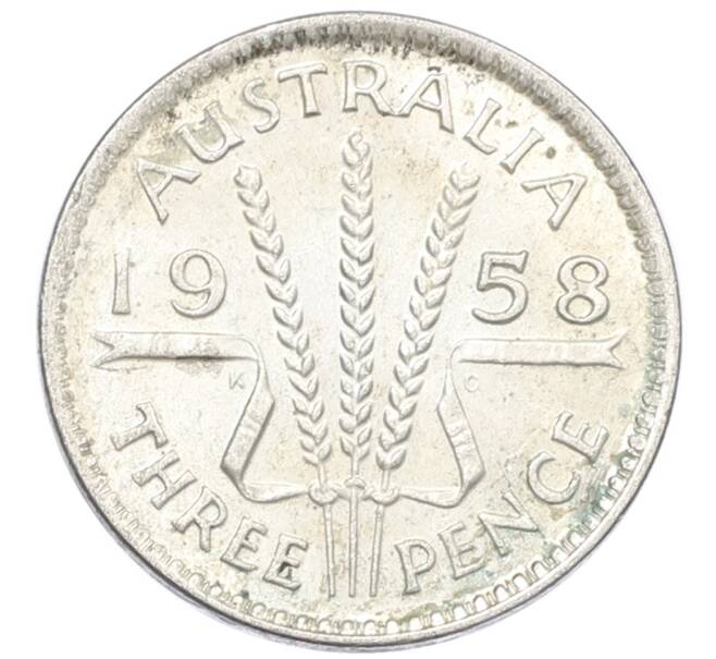 Монета 3 пенса 1958 года Австралия (Артикул: M2-80650) — Фото №1