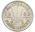 Монета 3 пенса 1963 года Австралия (Артикул: M2-81200) — Фото №1