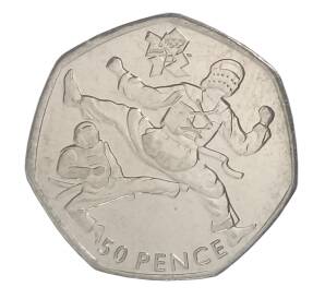 50 пенсов 2011 года Великобритания  XXX летние Олимпийские Игры в Лондоне - Тхэквондо — Фото №1