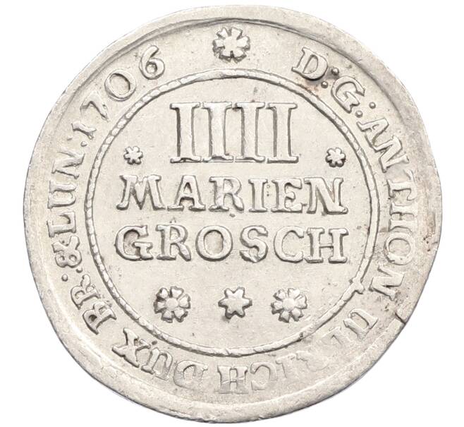 Монета 4 мариенгроша 1706 года Брауншвейг-Вольфенбюттель (Артикул: M2-81305) — Фото №2