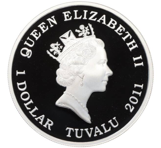 Монета 1 доллар 2011 года Тувалу «Красноспинный паук (Latrodectus hasselti)» (Артикул: M2-81383) — Фото №2