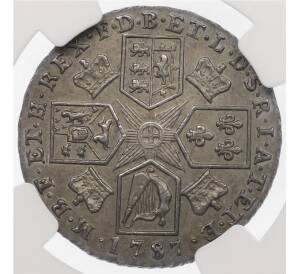 1 шиллинг 1787 года Великобритания (Георг III) в слабе NGC (MS61) — Фото №2