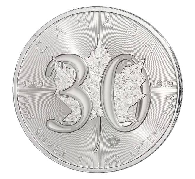 5 долларов 2018 года Канада —  30 лет Серебряным монетам «Кленовый лист» (Артикул M2-30298)