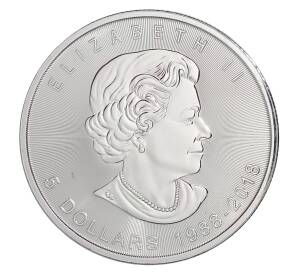 5 долларов 2018 года Канада —  30 лет Серебряным монетам «Кленовый лист»